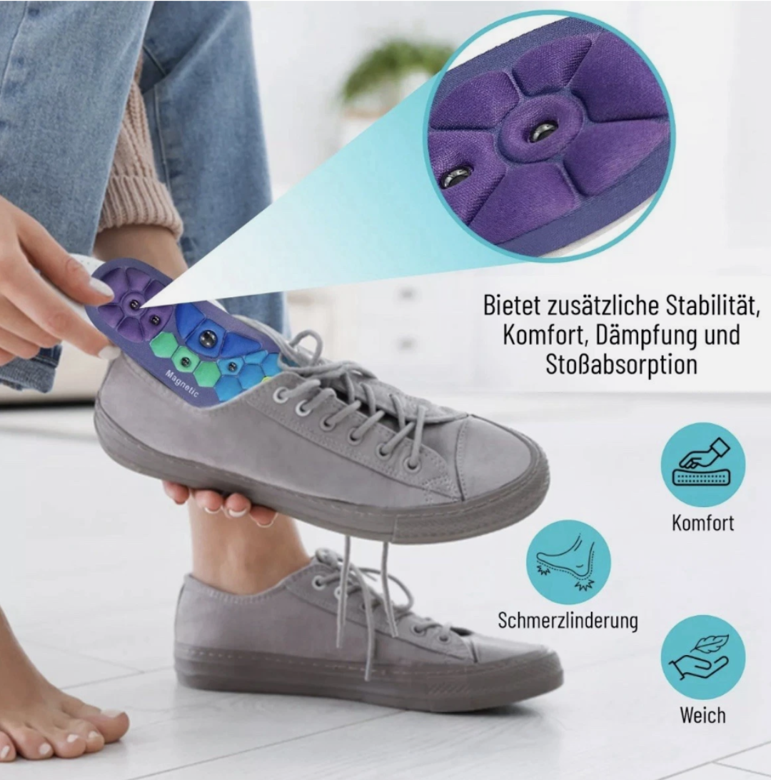 Magnetische Akupressur-Einlegesohlen für schmerzfreie Füße, Perfekt für Sportler, Ältere & Langsteher