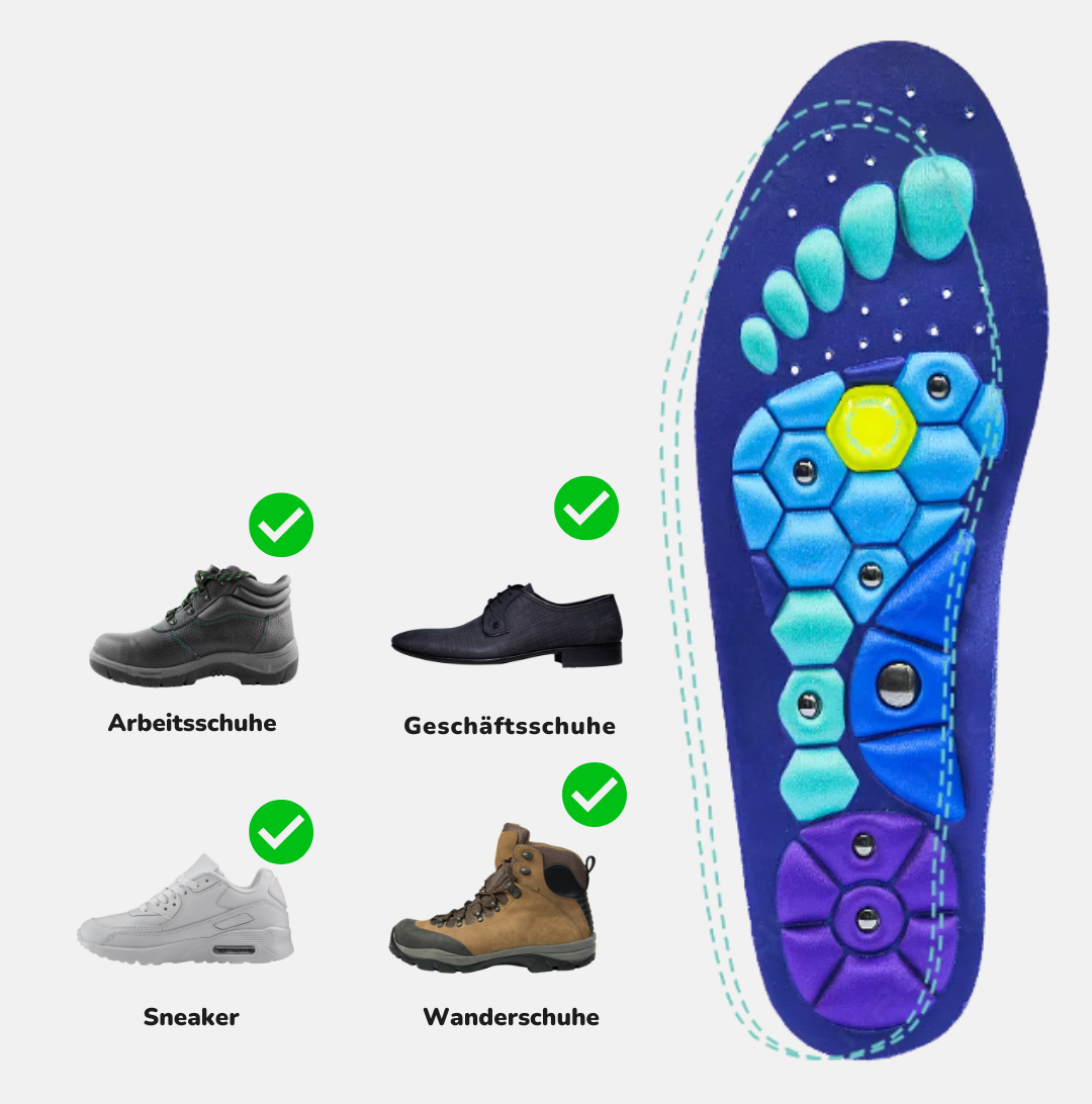 Magnetische Akupressur-Einlegesohlen für schmerzfreie Füße, Perfekt für Sportler, Ältere & Langsteher