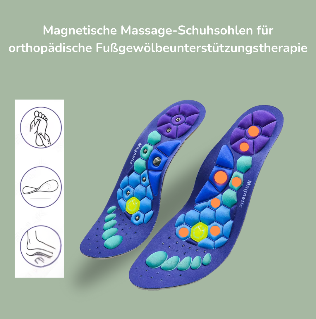 Magnetische Akupressur-Einlegesohlen für schmerzfreie Füße, Perfekt für Sportler, Ältere & Langsteher
